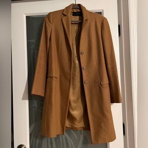Zara Camel Basic Coat Fall Season Women Size S Mid Length